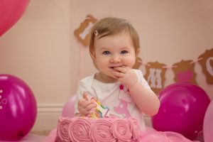 Indoor Family Photographer Belfast, little girls first birthday